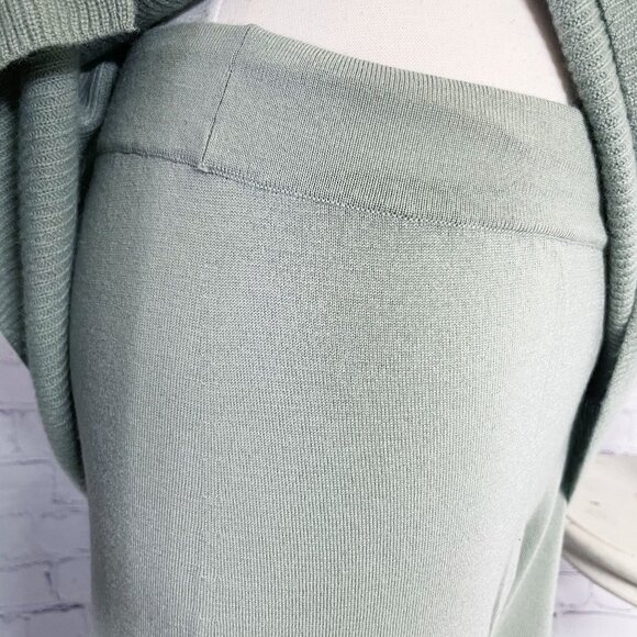NEW Alice + Olivia Caprice Drop Shoulder Tunic Sweater Wide Leg Knit Pants Sage - Picture 9 of 13